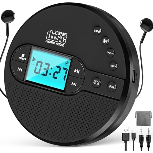 Amazon.co.jp: Greadio ポータブルCDプレーヤー Bluetooth 充電式